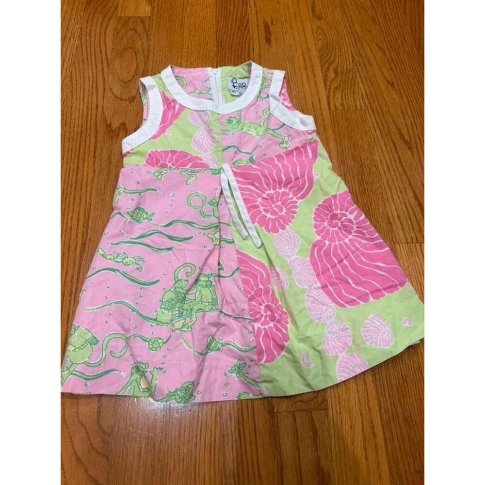 Vintage Y2K Scuba Monkey Girl cotton Lilly Pulitzer Dress 4t